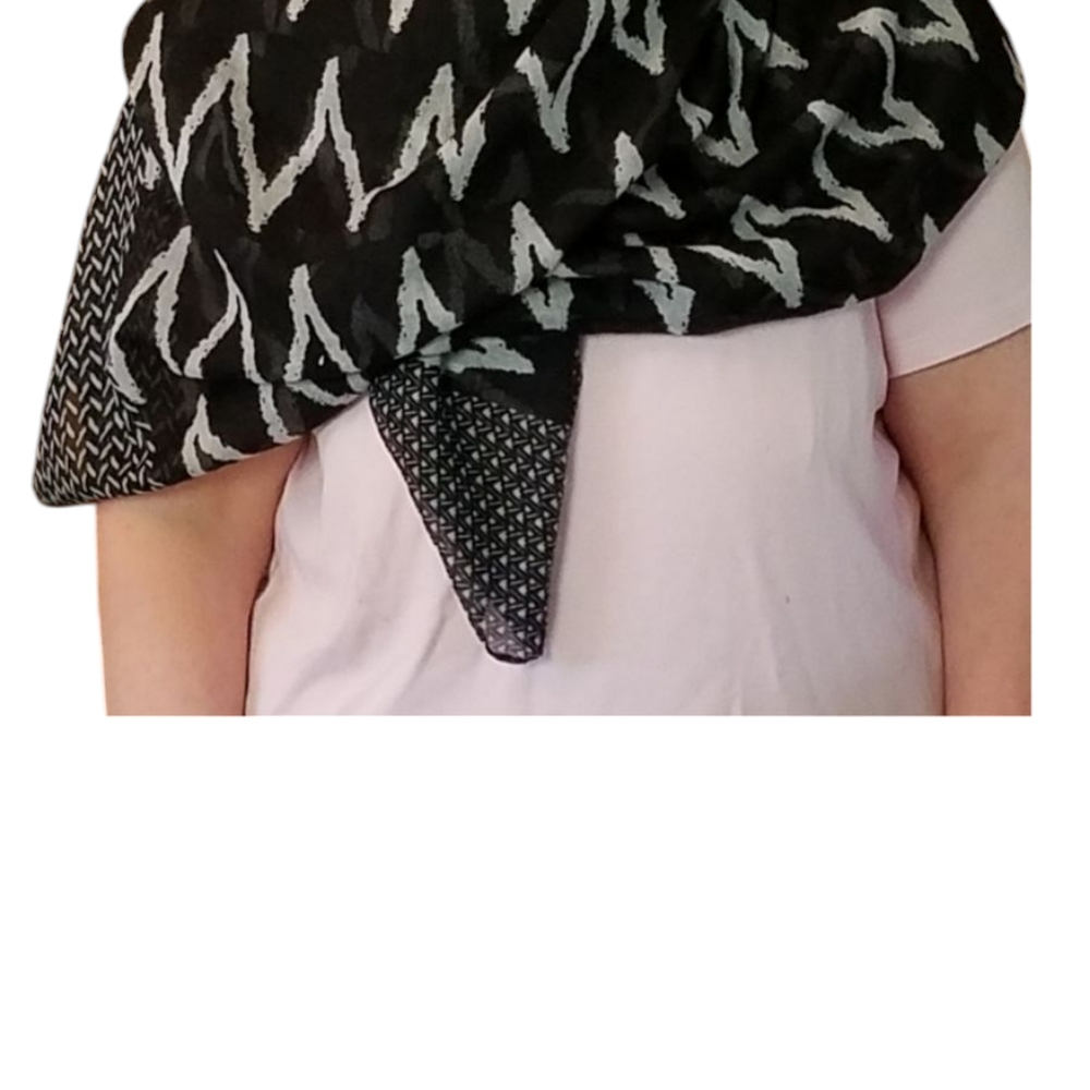 Infinity Charming Charlie Black White Scarf Wrap